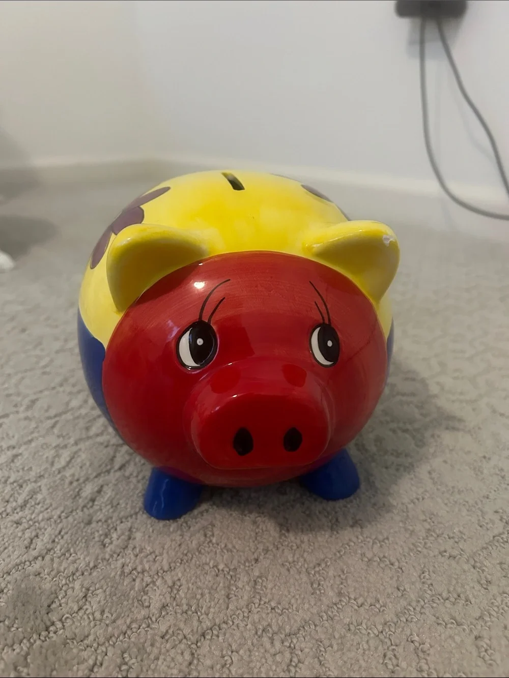 Colorful Red & Yellow Piggy Bank – Kids Money Saver